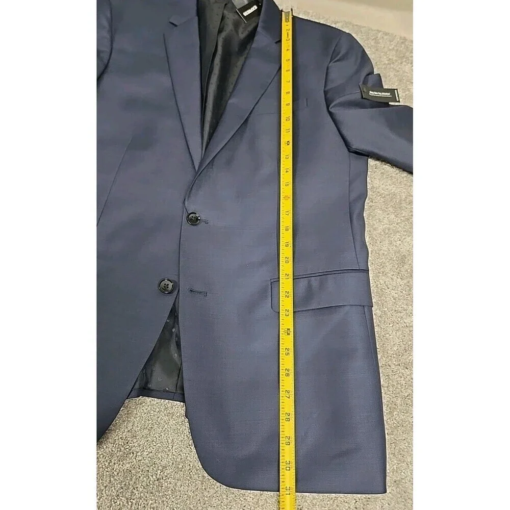Express Producer Modern Fit Suit Blazer Wool Blend‎ Navy Blue Men's Size 44R NWT